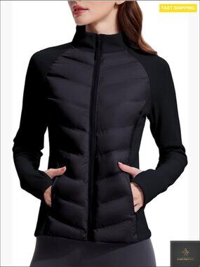 Lightweight Puffer Jacket 800 Down Fill Waterproof Quilted Hiking Running